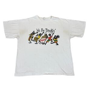 Vintage 1996 We Be Drinkin Red Stripe Reggae Single Stitch Shirt Men's Xl